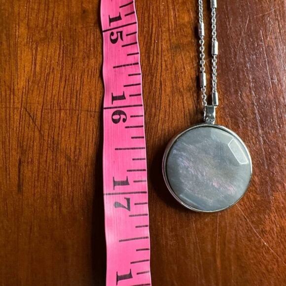 LOFT Silver Chain Purple White Necklace Costume Jewelry Modern Contemporary - Picture 5 of 7